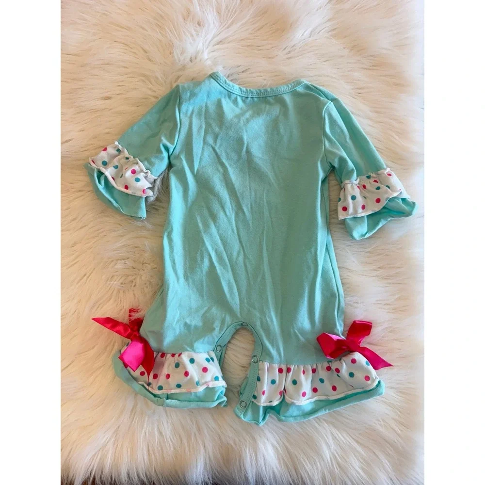 Snowman one piece ruffled Christmas size 3m‎ EUC